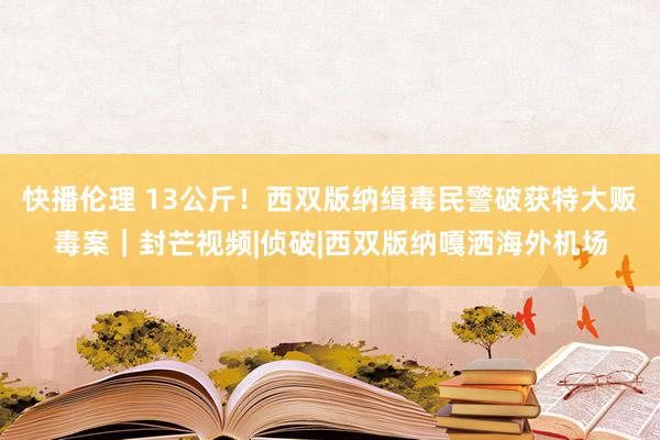 快播伦理 13公斤！西双版纳缉毒民警破获特大贩毒案｜封芒视频|侦破|西双版纳嘎洒海外机场