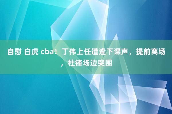 自慰 白虎 cba！丁伟上任遭逢下课声，提前离场，杜锋场边突围