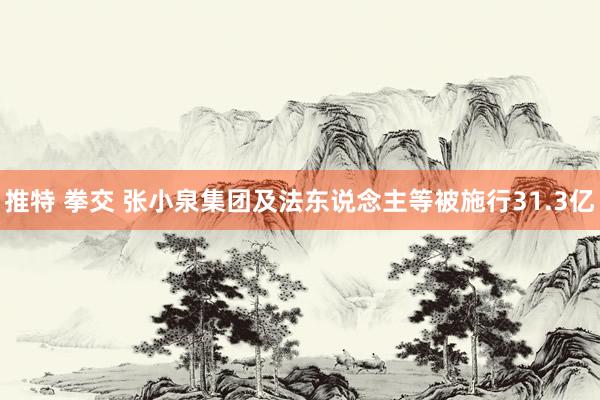 推特 拳交 张小泉集团及法东说念主等被施行31.3亿