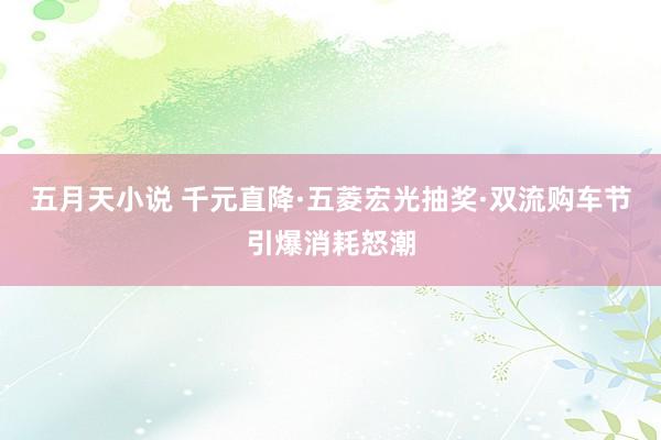 五月天小说 千元直降·五菱宏光抽奖·双流购车节引爆消耗怒潮