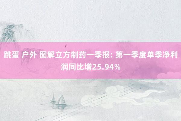 跳蛋 户外 图解立方制药一季报: 第一季度单季净利润同比增25.94%