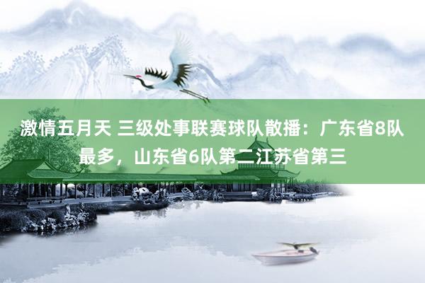 激情五月天 三级处事联赛球队散播：广东省8队最多，山东省6队第二江苏省第三